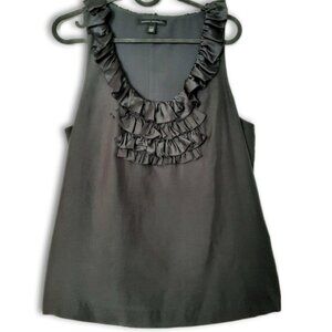BANANA REPUBLIC 100% Silk Lightweight Shell Tank Top Scoop Neck Black Sz M P